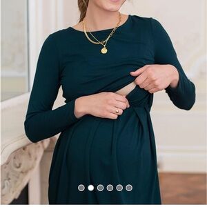 Peachy - Maternity & Nursing Long Sleeve Dress